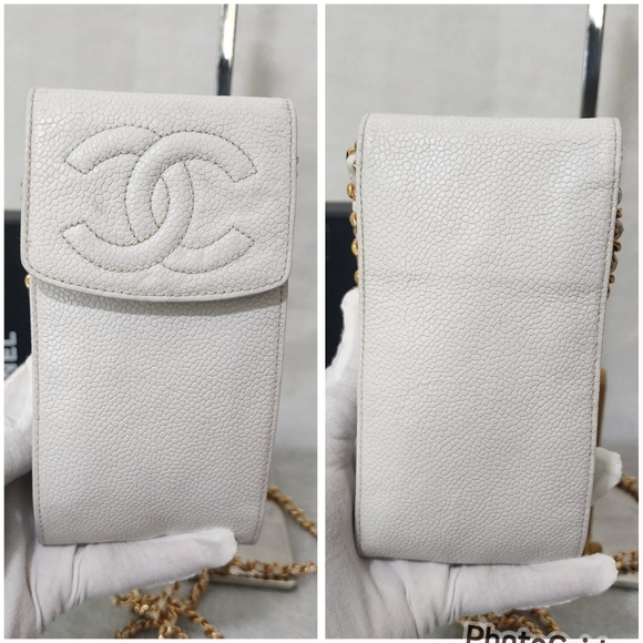 Auth Chanel Caviar Crossbody (24k gold) or Cell Phone Holder - Picture 11 of 14